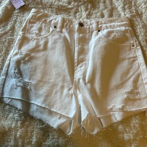 Target White Jean Shorts Distressed Casual